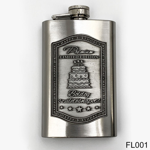 Óncímkés Fém Flaska Laposüveg