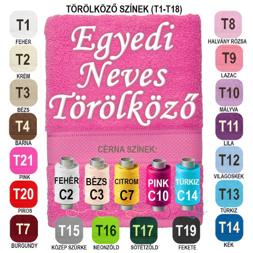 Neves Hímzett Törölköző