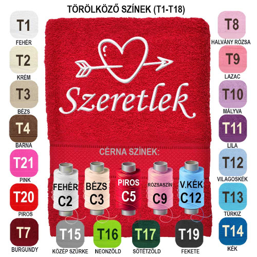 Egyedi Valentin-napi hímzett törölközők