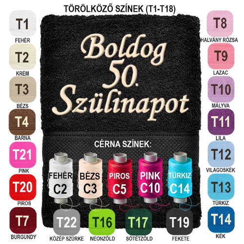 Egyedi Hímzett Törölköző Születésnapra