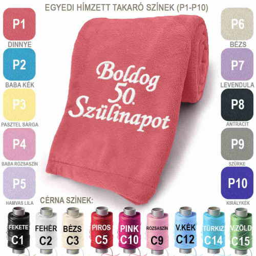 Egyedi Hímzett Takaró Születésnapra