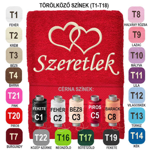 Egyedi Valentin Napi Hímzett Törölköző