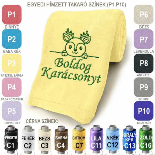 Karácsonyi Hímzett Törölközők, Plédek