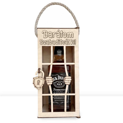 Vicces Börtönös Italos Díszdoboz Fa Italtartó 37,5 × 12,5 cm