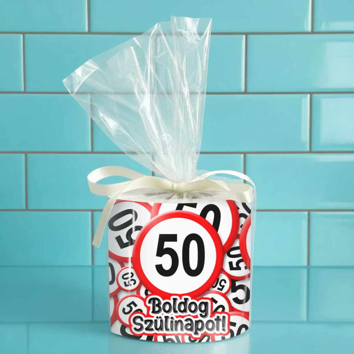 Vicces WC Papír 50. Születésnapra – 50 Boldog Szülinapot felirattal - Poénos Ajándék 50 Éveseknek, 50. Szülinapi Ajándék