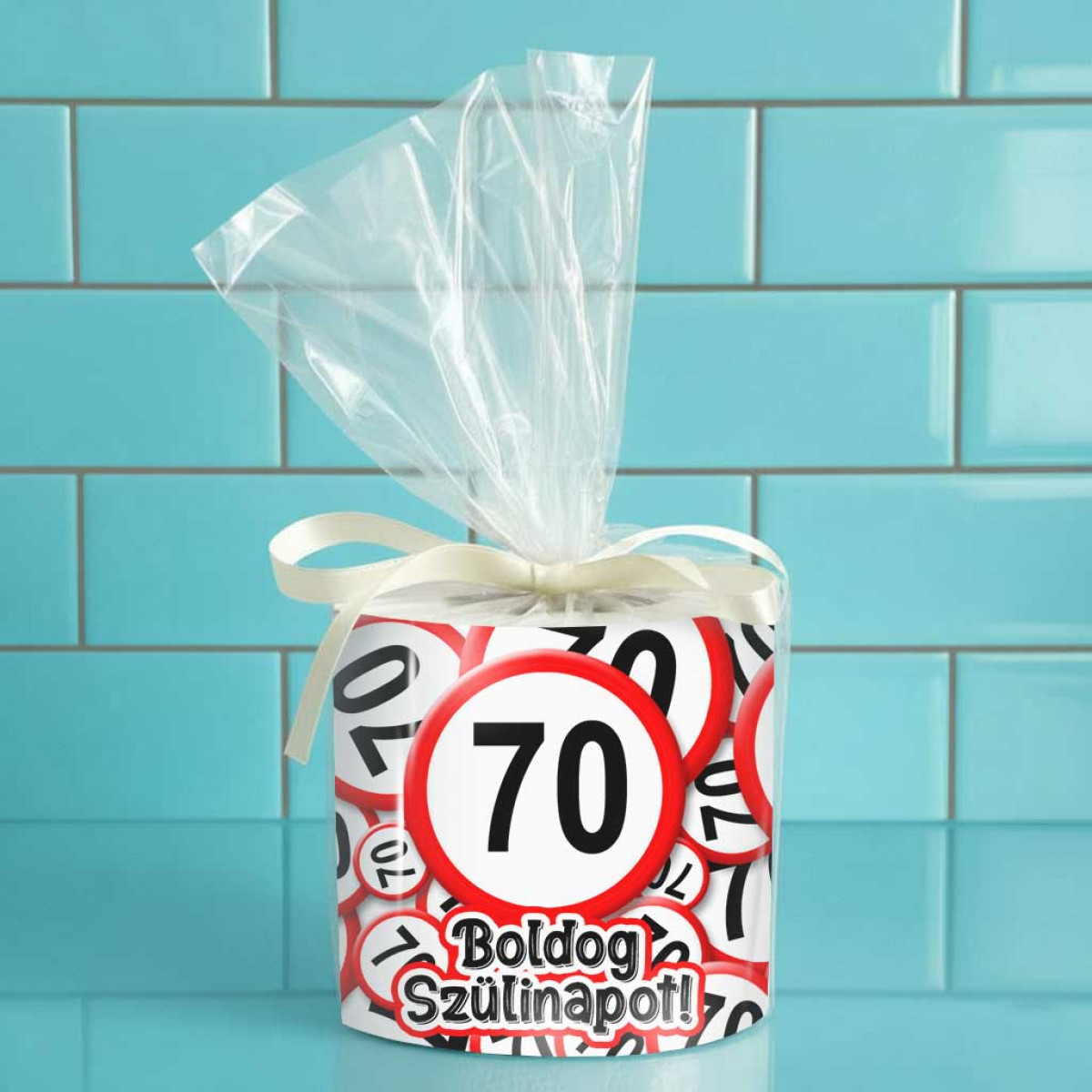 Vicces WC Papír 70. Születésnapra – 70 Boldog Szülinapot felirattal - Poénos Ajándék 70 Éveseknek, 70. Szülinapi Ajándék
