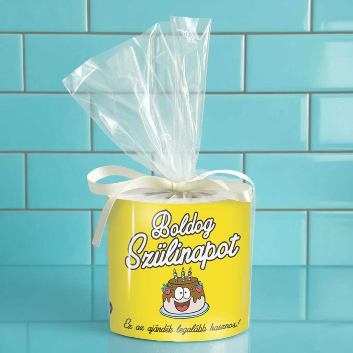 Vicces WC Papír Születésnapra – Boldog Szülinapot Ez Az Ajándék Legalább Hasznos is felirattal - Vicces Szülinapi Ajándék