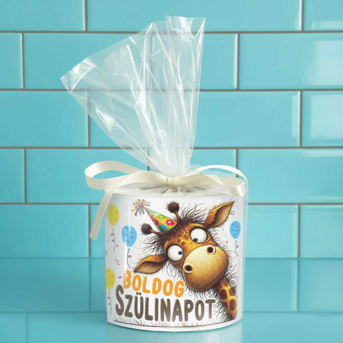 Vicces WC Papír Születésnapra – Boldog Szülinapot Zsiráfos - Vicces Szülinapi Ajándék