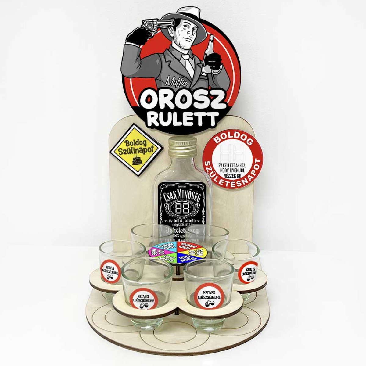 Orosz Rulett Ivós Játék - Személyre Szabható Évszámos Boldog Szülinapot - Születésnapi Ivós Játék