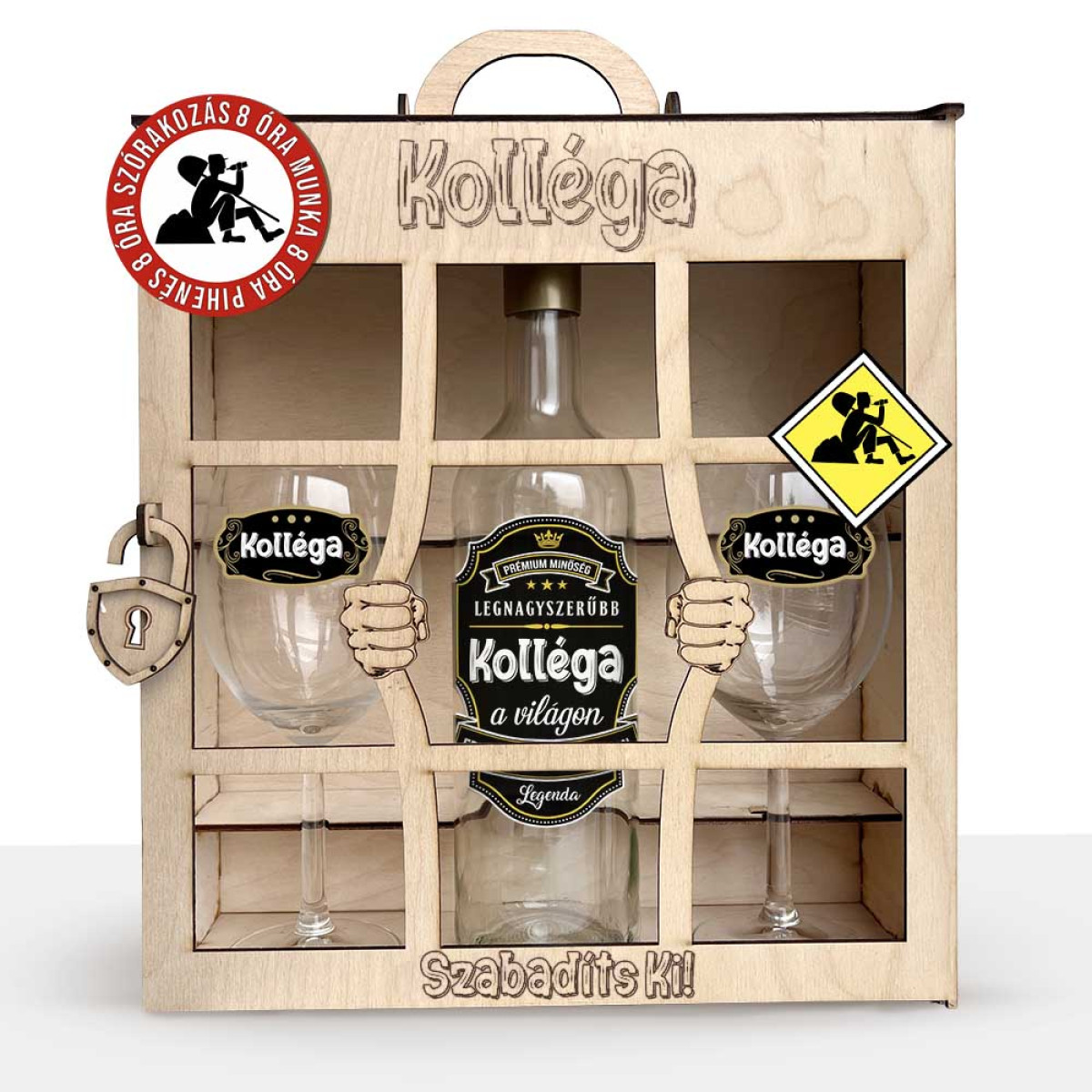 Börtönös Boros Italos Szett - Kolléga - Ajándék Kollégáknak Boros Ajándékszett
