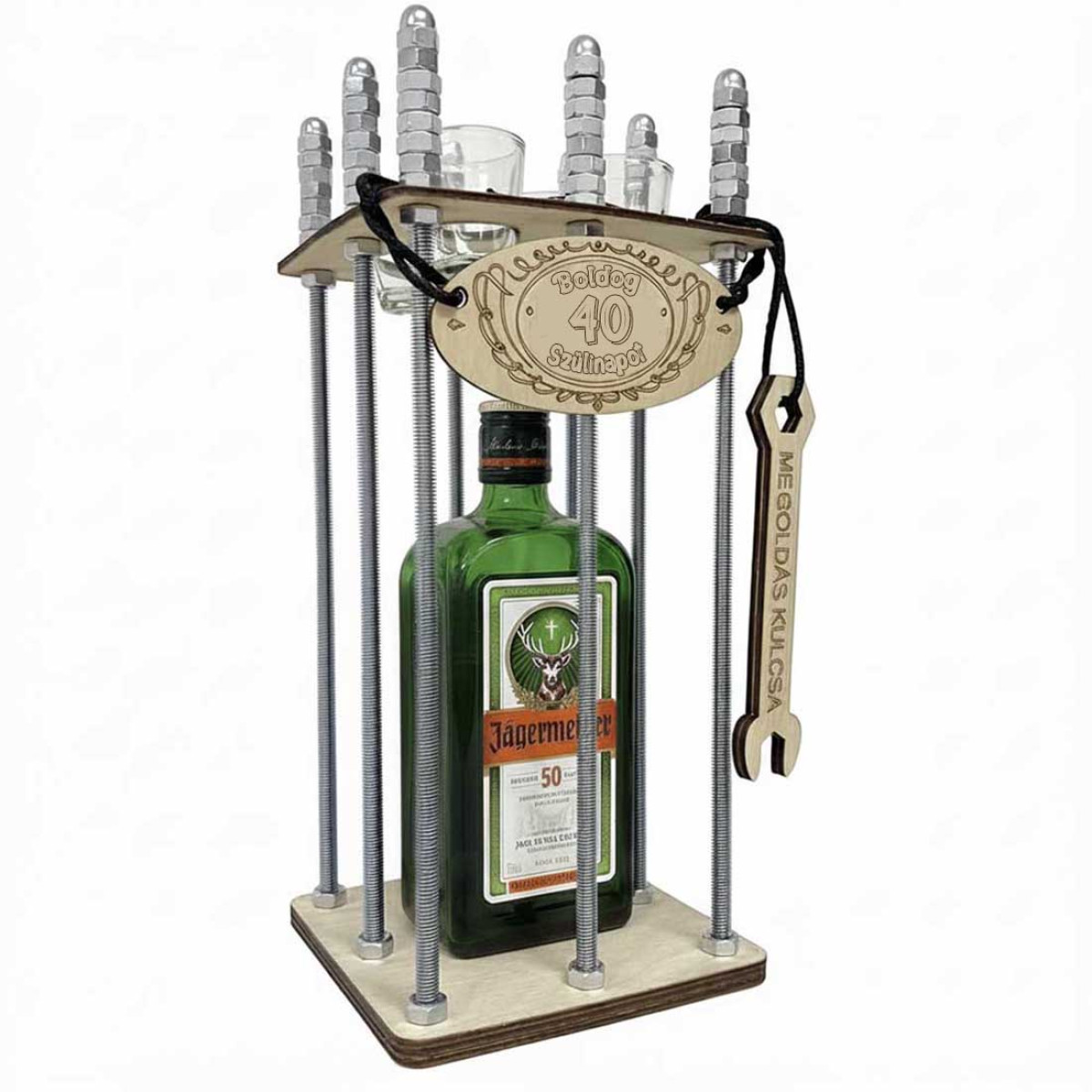 Vicces Fém Rácsos Börtön Italtartó - Boldog 40 Szülinapot - 40. Szülinapi Ajándék Italtartó