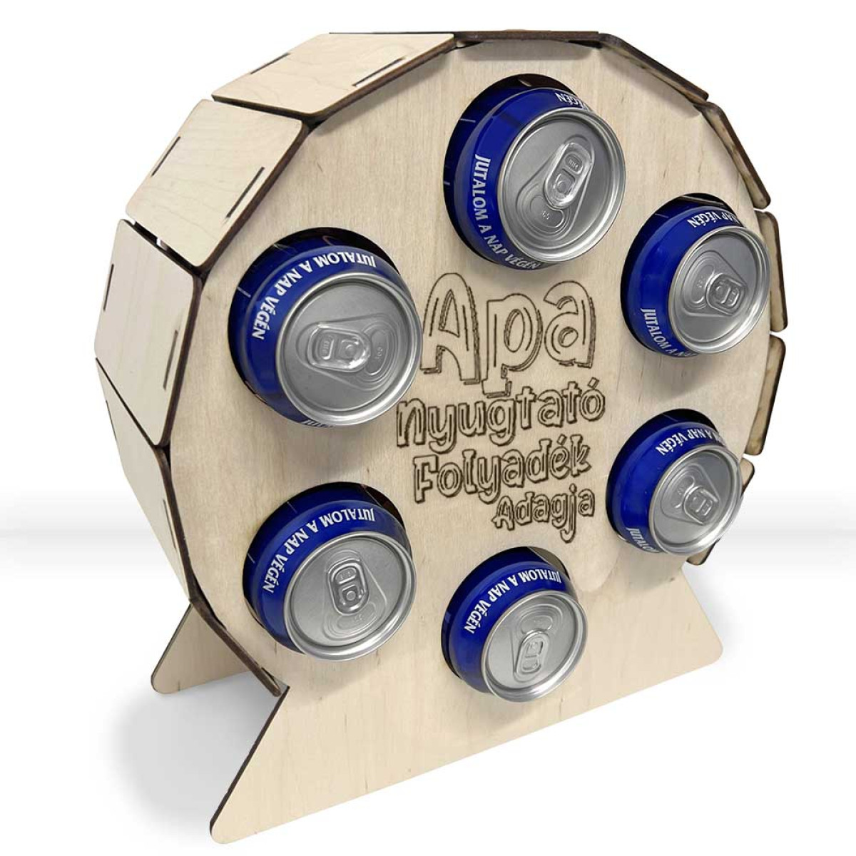 Fa Hatos Sörtartó Hordó - Apa Nyugtató Folyadék Adagja - Sörös Ajándék Apáknak