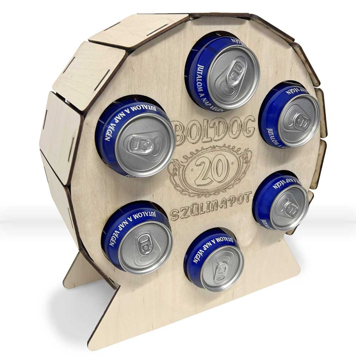 Fa Hatos Sörtartó Hordó - Boldog 20 Szülinapot - Vicces Sörös Ajándék 20. Születésnapra