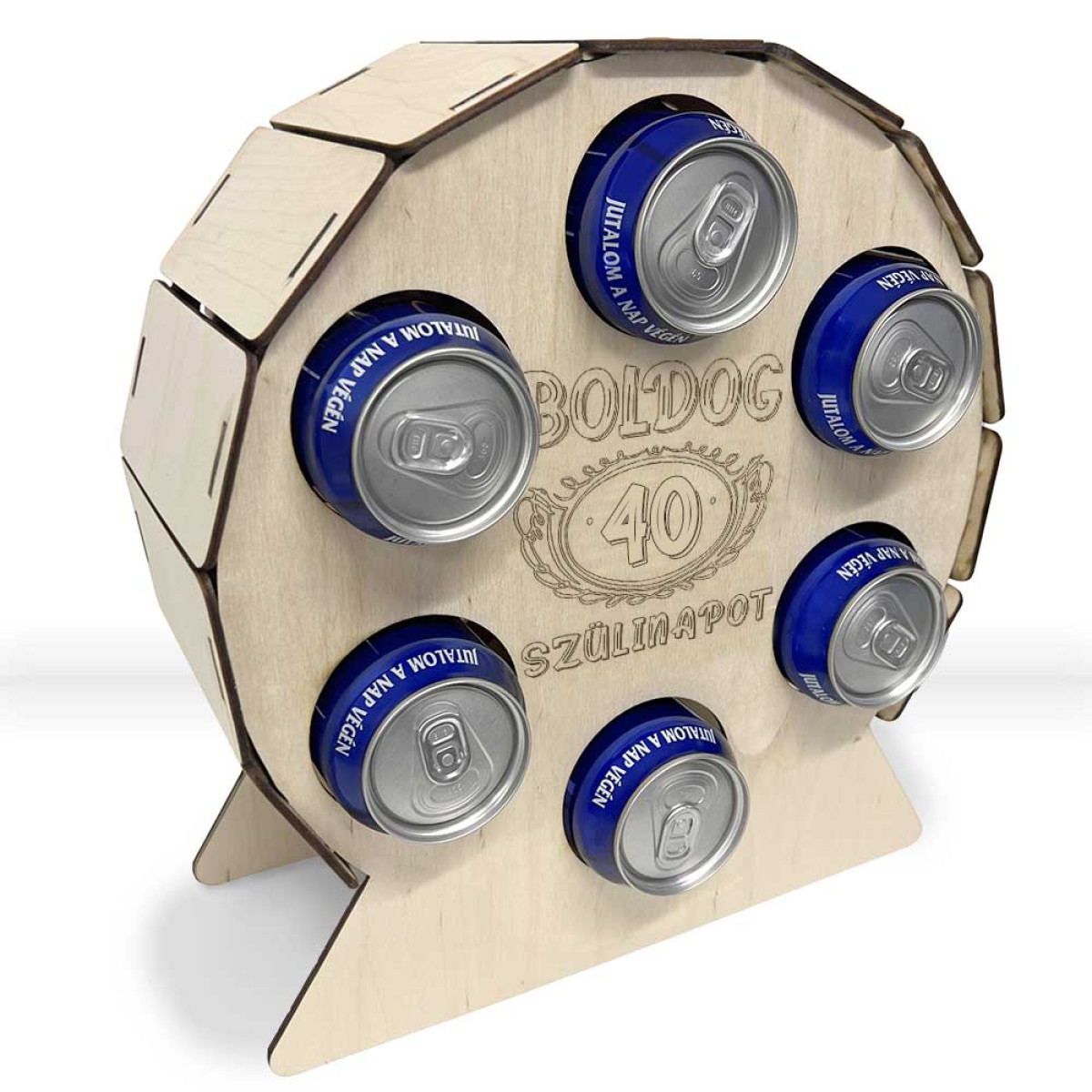 Fa Hatos Sörtartó Hordó - Boldog 40 Szülinapot - Vicces Sörös Ajándék 40. Születésnapra