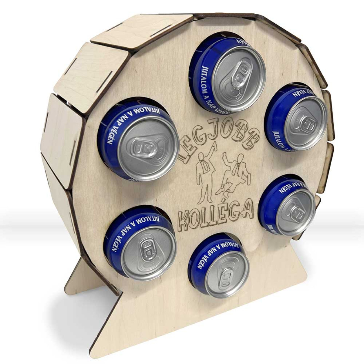 Fa Hatos Sörtartó Hordó - Legjobb Kolléga - Vicces Sörös Ajándék Kollégának