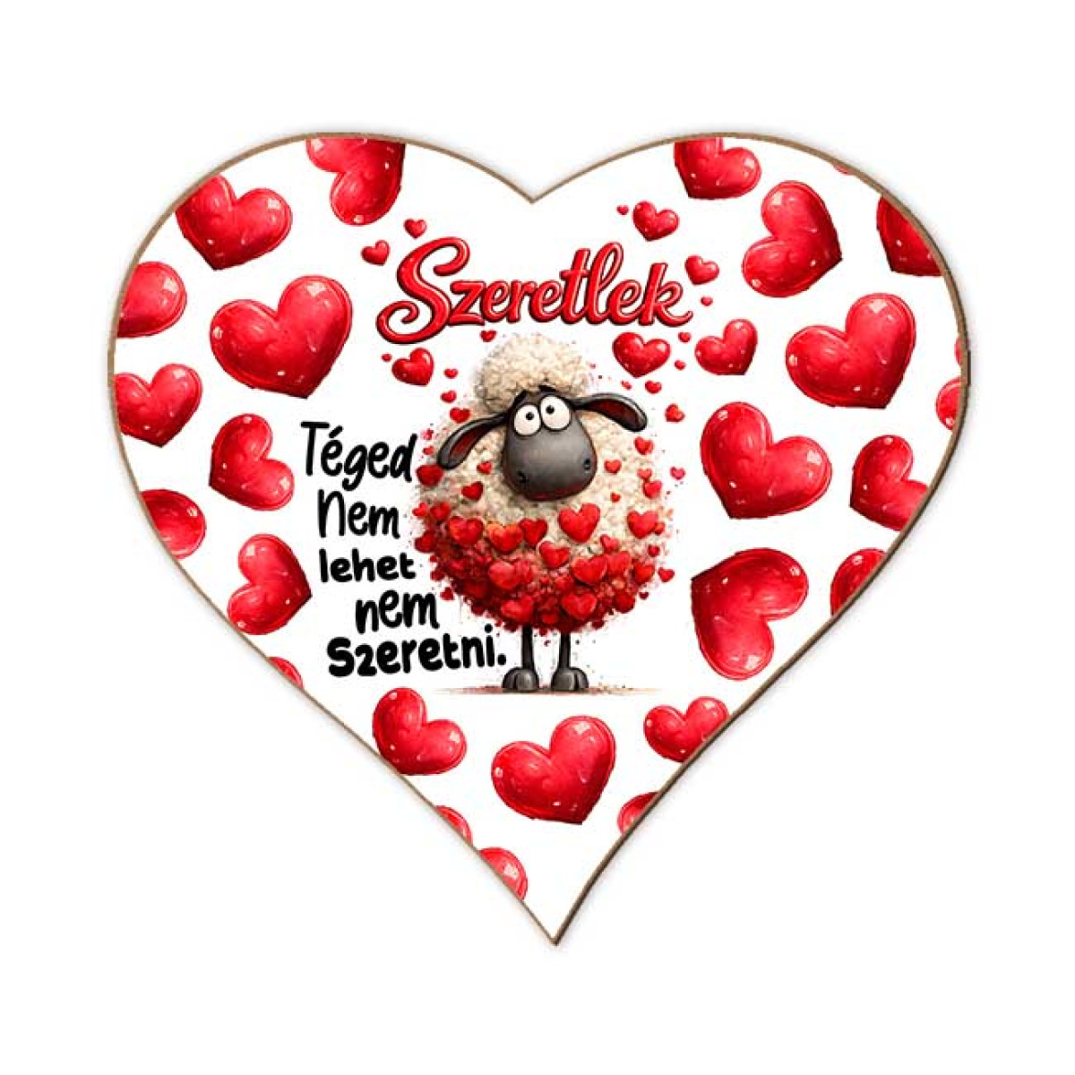 Szerelmes szív hűtőmágnes – „Téged nem lehet nem szeretni” – Valentin napi ajándék