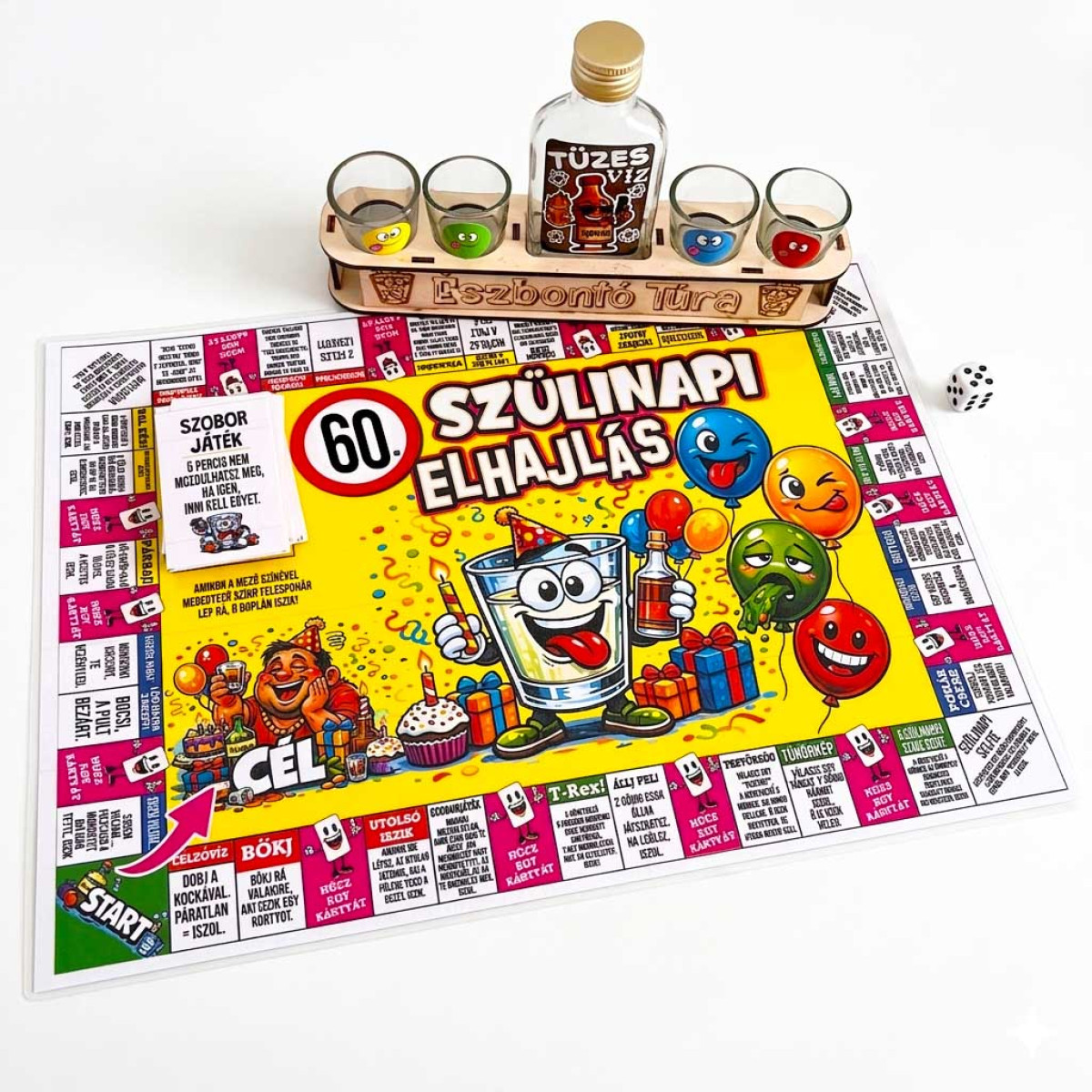 Észbontó Túra - 60. Szülinapi Elhajlás - Vicces Szülinapi Ivós Társasjáték - 60. Születésnapi Ajándék