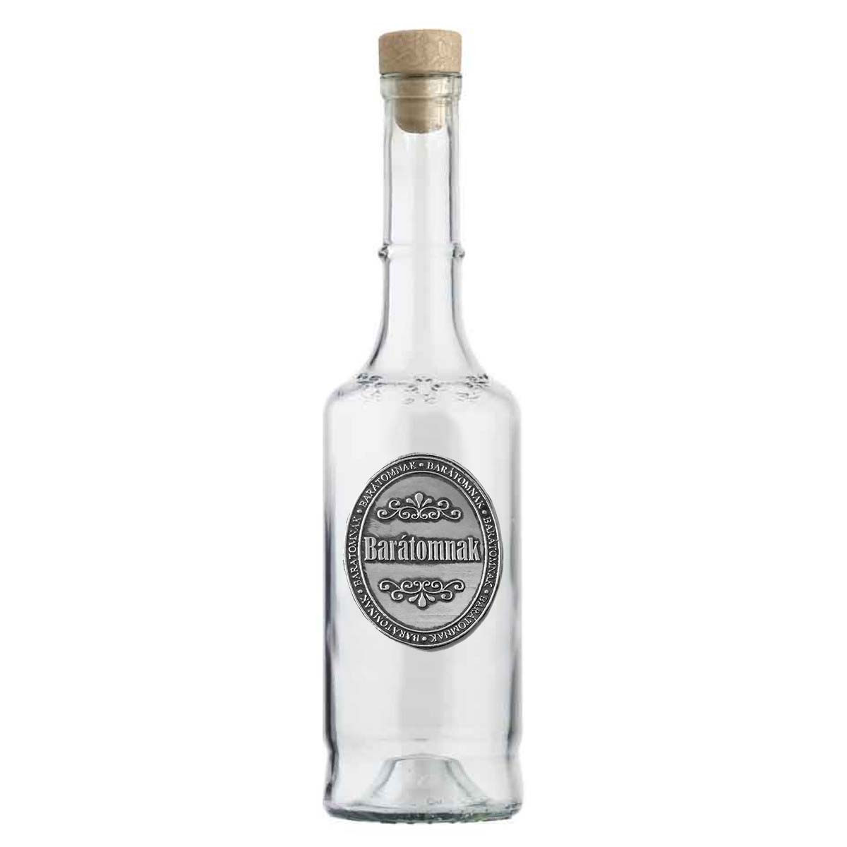 Ovális Fémcímkés Pálinkás Üveg 0,3 l - Barátomnak - Ajándék Barátoknak