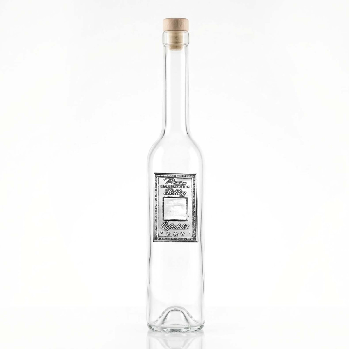 Fémcímkés Svéd Pálinkás üveg - Boldog Évfordulót felirattal - Egyedi Számmal Rendelhető Évfordulós Ajándék