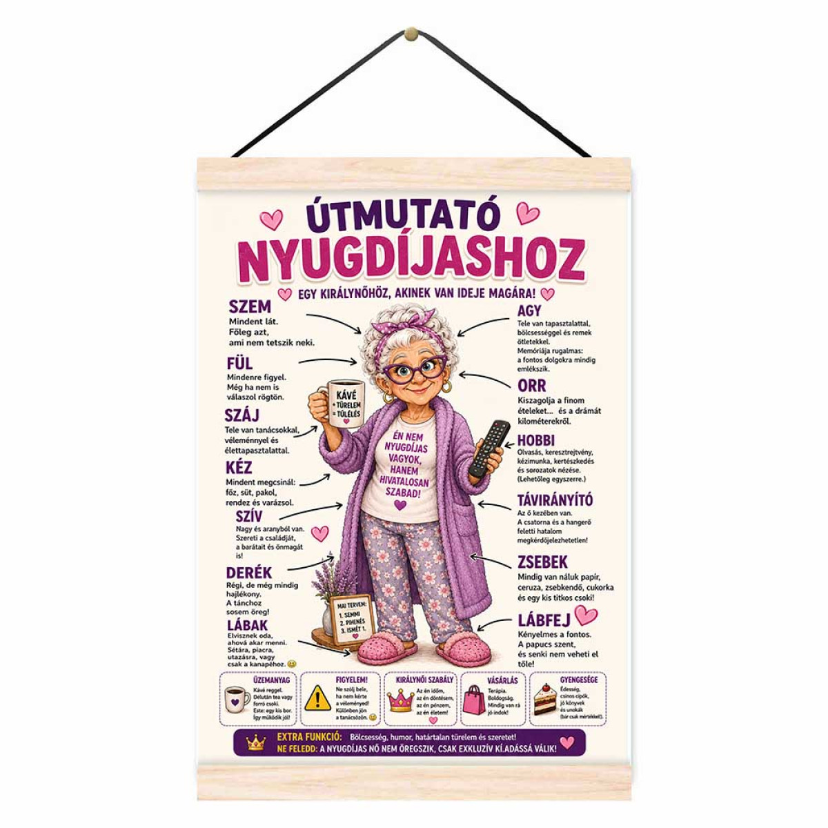 Oklevél - Útmutató Nyugdíjashoz női - Vicces Ajándék Nyugdíjba Vonulásra