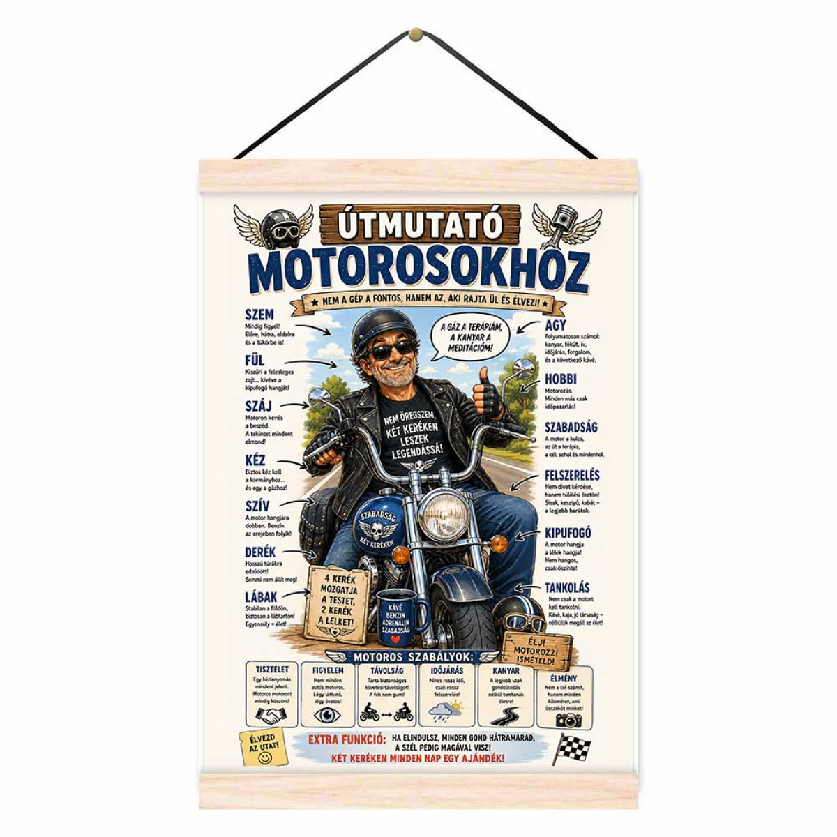 Oklevél - Útmutató Motorosokhoz - Ajándék Motorosoknak