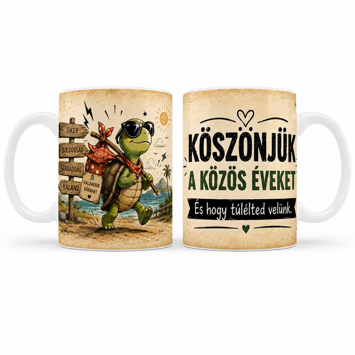 (B1469) Vicces Munkahelyi Búcsúztató Bögre – Köszönjük a Közös Éveket – Ajándék Kollégának