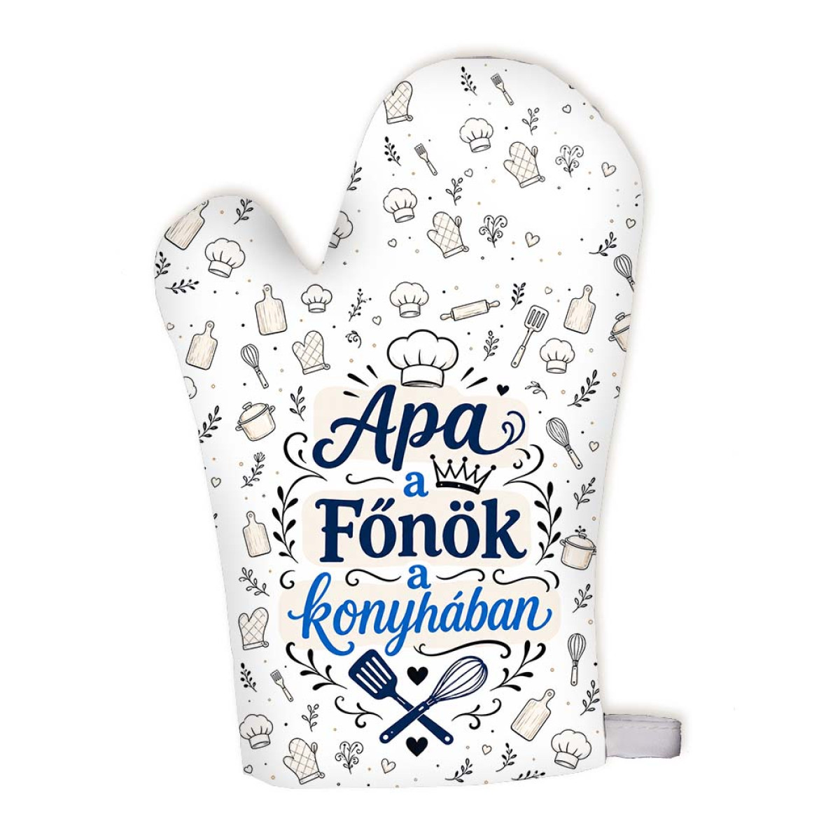 (FK071) Apa a Főnök a Konyhában Főzőkesztyű – Vicces Ajándék Apának