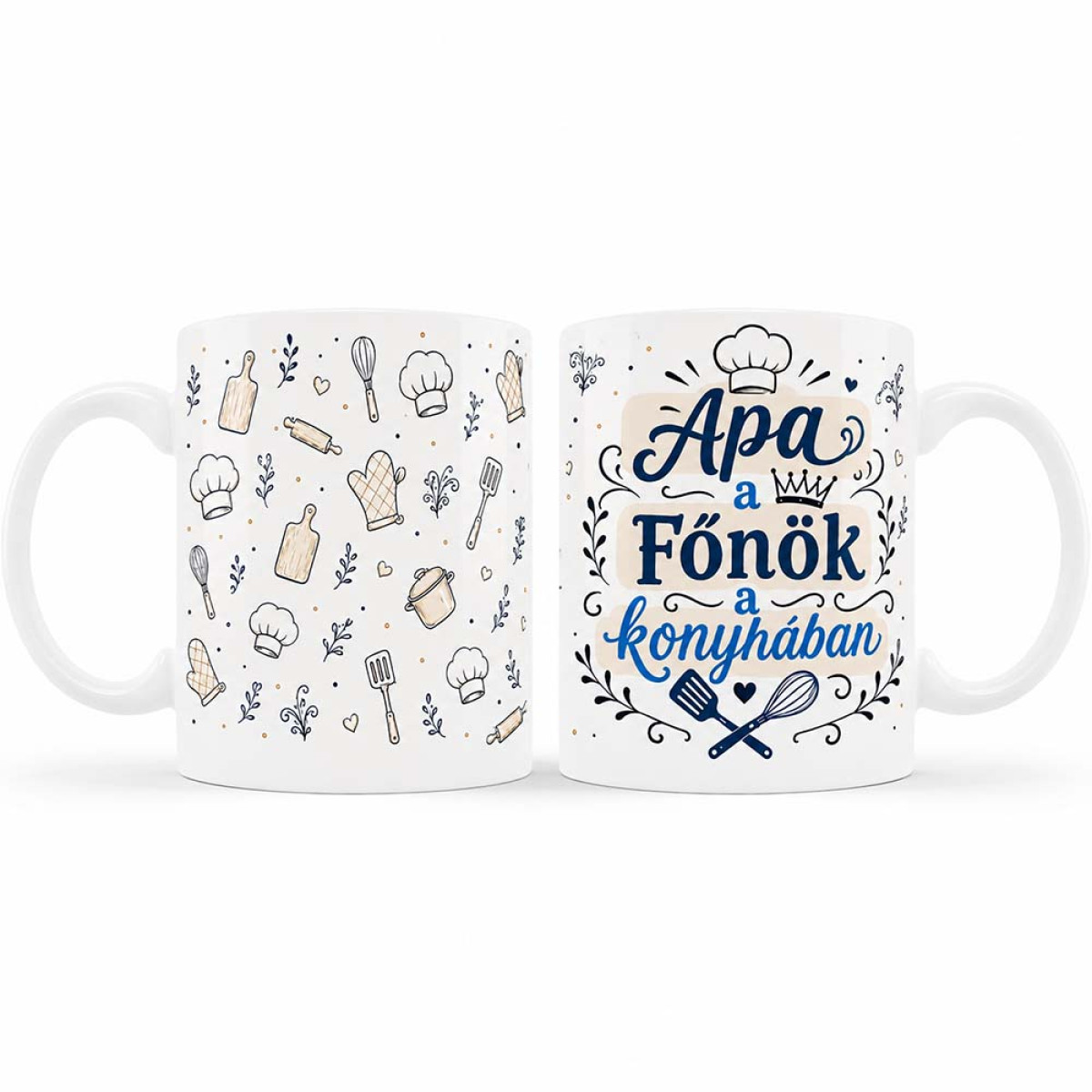 (B1488) Apa a Főnök a Konyhában Vicces Bögre – Konyhai Ajándék Apának