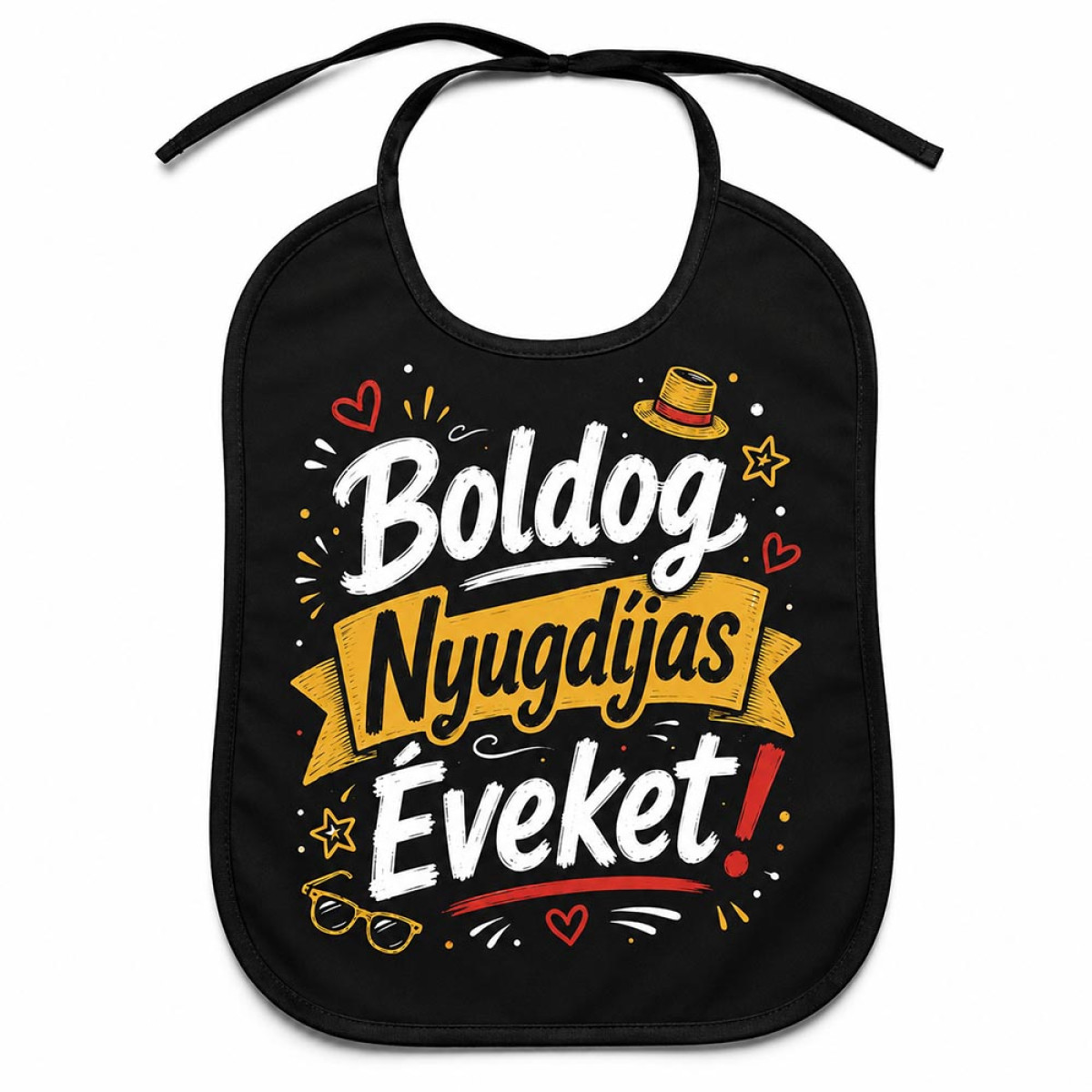(EL135) Előke 26 cm x 32,5 cm - Boldog Nyugdíjas Éveket – Vicces Pártedli Nyugdíjas Búcsúztatóra
