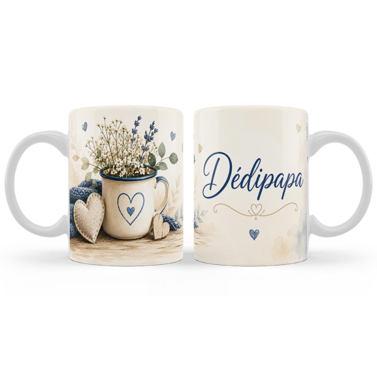 (B1499) Dédipapa Bögre – Virágos, Szíves Ajándék Dédipapának