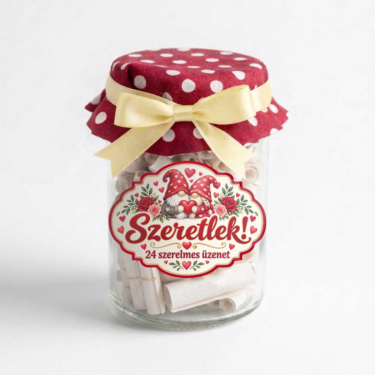 Szerelmes Kívánság Befőtt – Szeretlek! 24 Szerelmes Üzenettel, piros - Szerelmes Ajándék