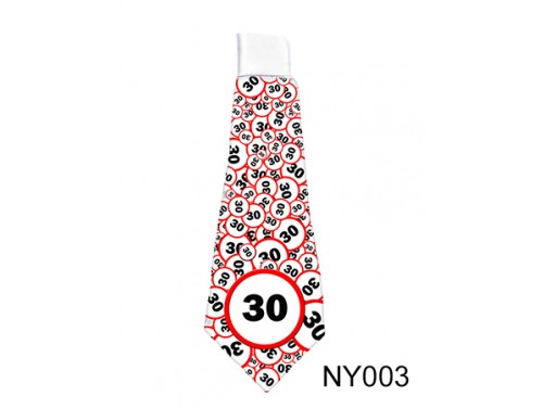 (NY003) Nyakkendő 37 cm x 13 cm - Születésnap 30 karikás – 30. Szülinapi ajándék ötletek