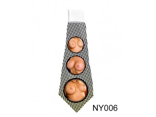 (NY006) Nyakkendő 37 cm x 13 cm - Női mellek - Ajándék Ötletek Férfiaknak
