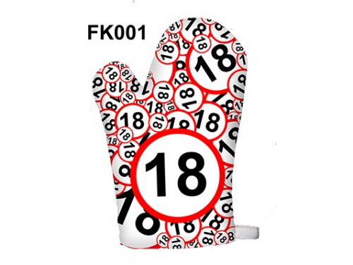 (FK001) Főzőkesztyű 16 cm x 26 cm - 18-as karikás - 18. Szülinapi ajándék ötletek