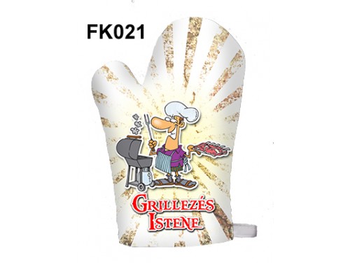 (FK021) Főzőkesztyű 16 cm x 26 cm - Grillezés Istene - Grill Party Kellékek
