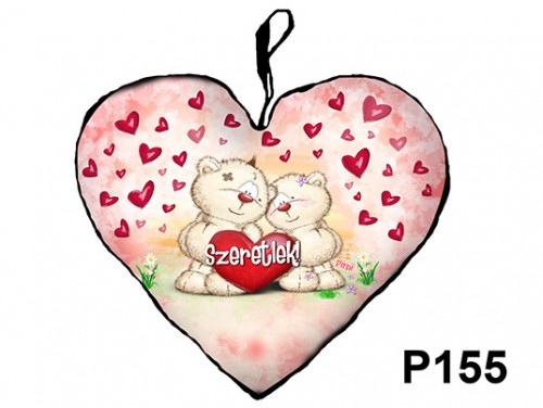 Szerelmes Ajándék - Valentin Napi Ajándék - Pimi maci pár - Nagy Szív Párna
