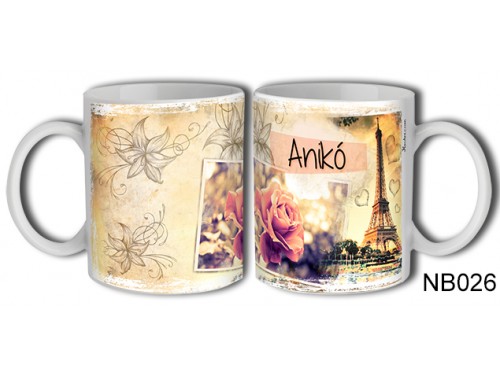 (NB026) Bögre 3 dl - Anikó – Névre Szóló Ajándék - Névnapi ajándékok