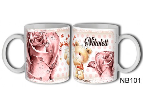 (NB101) Bögre 3 dl - Nikolett – Névre Szóló Ajándék – Névnapi ajándékok