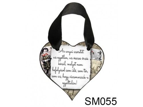 (SM055) Szív akasztóval 9 cm x 9,5 cm - Az anyai szeretet – Ajándék Anyukáknak – Anyák napi ajándék