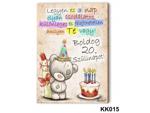 (KK015) Falikép 20 cm x 15 cm - Boldog 20. Születésnapot – 20. Szülinapi ajándék ötletek