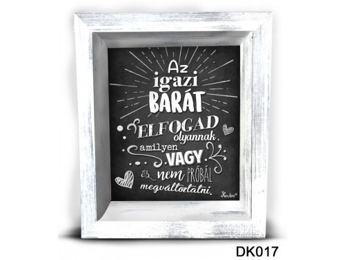 (DK017) 3D Képkeret 16,5 cm x 19,5 cm - Az igazi barát  – Ajándék Legjobb Barátnak