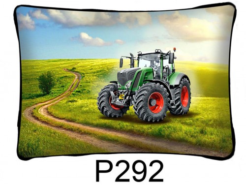 (P292) Párna 37 cm x 27 cm - Zöld traktor - Traktoros párna - Traktoros ajándékok