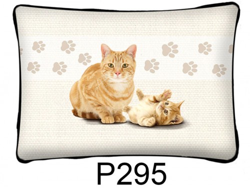 (P295) Párna 37 cm x 27 cm - Vörös macska - Macskás ajándékok