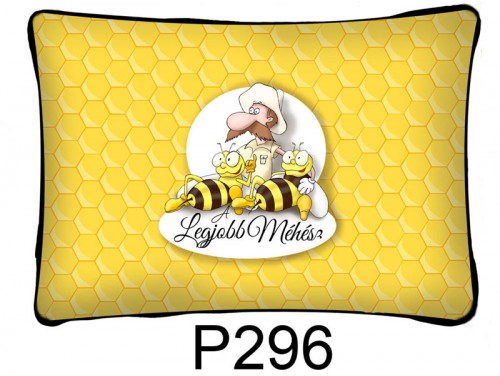 (P296) Párna 37 cm x 27 cm - Legjobb méhész - Ajándék méhészeknek