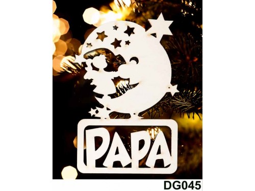 (DG045) Karácsonyi Díszgömb - Papa Hold – Karácsonyfa díszek – Karácsonyi ajándék ötletek