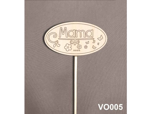 (VO005) Virág dekoráció 43 cm - Mama – Kreatív hobby naturfa - Ajándék Nagymamáknak