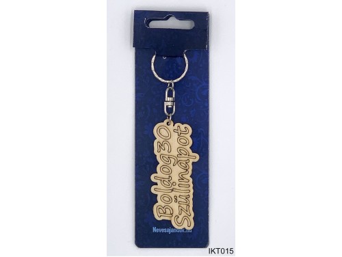 (IKT015) Gravírozott Fa Kulcstartó 4 cm x 7 cm - Boldog 30. szülinapot - Szülinapi ajándékok