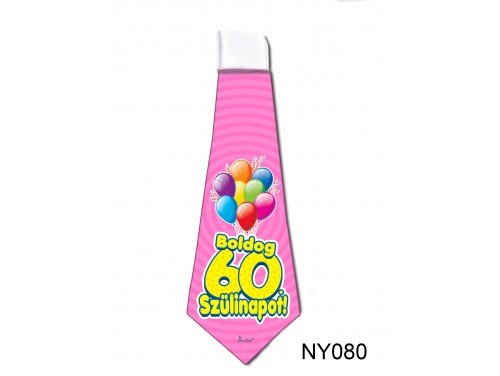 (NY080) Nyakkendő 37x13 cm - Boldog 60. Szülinapot – Szülinapi ajándék ötletek