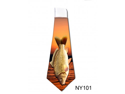 (NY101) Nyakkendő 37x13 cm - Ponty nyakkendő – Horgásznak ajándék