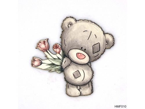 Szerelmes Ajándék - Valentin Napi Ajándék - Cuki maci virággal - Forma Hűtőmágnes